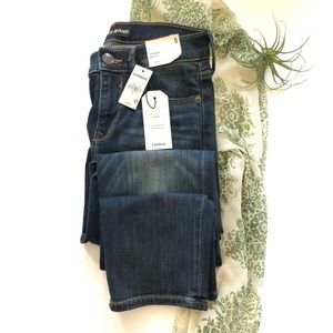 Express Straight Mid Rise Jeans Stretch Dark Wash